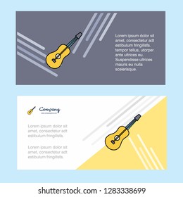 Guitar abstract corporate business banner template, horizontal advertising business banner.