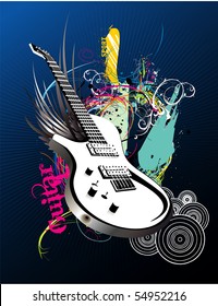 guitar abstract vector illustration