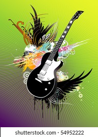 guitar abstract vector illustration