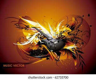 guitar abstract vector illustration