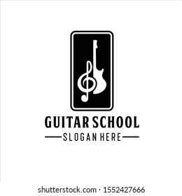 Guitar academy,  Music Instrument logo design  inspiration, Modern Music Logo - Guitar Clef Symbol