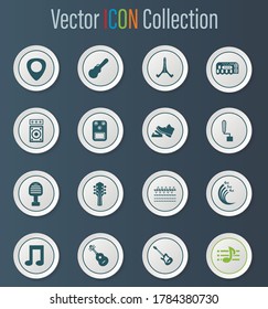 Guitar and accessories vector icons for user interface design