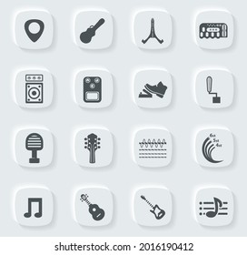 Guitar and accessories vector icons for user interface design