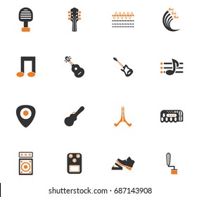 Guitar and accessories vector icons for user interface design