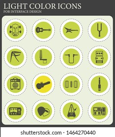 guitar and accessories web icons for user interface design