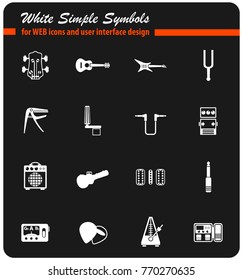 guitar and accessories web icons for user interface design