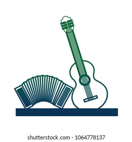 guitar and accordion pattern background