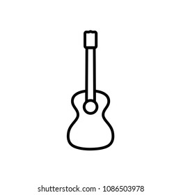 guitar acoustic, classic icon vector template