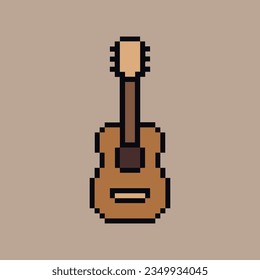 guitar acoustic icon pixel art