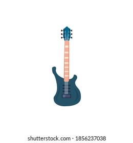 guitar acoustic instrument flat style icon design, Music sound melody song musical art and composition theme Vector illustration