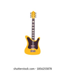 guitar acoustic instrument flat style icon design, Music sound melody song musical art and composition theme Vector illustration