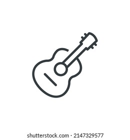 Guitar acoustic instrument music icon, vector illustration