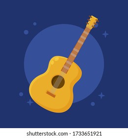 Guitar Acoustic Vector. Music Instrument Flat Design