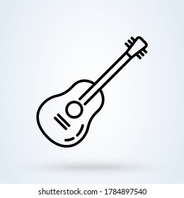 Guitar Acoustic. vector Simple modern icon design illustration.
