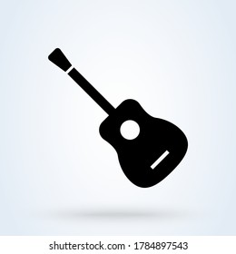 Guitar Acoustic. vector Simple modern icon design illustration.