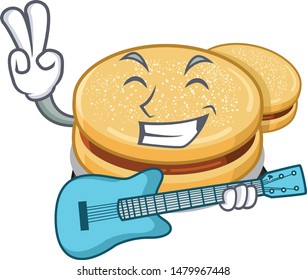 With guitar alfajores are baked in character 