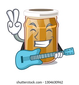 With guitar almond butter cartoon in a bowl