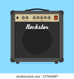 Guitar amp amplifier flat vector illustration.