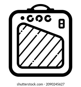 Guitar Amp Flat Icon Isolated On White Background