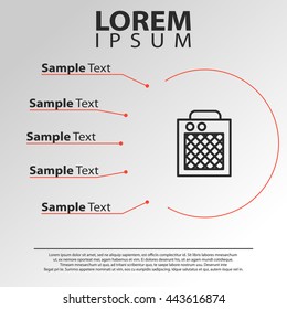 guitar amp line icon. guitar amp infographics template