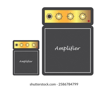 guitar amplifier for electric guitar and guitarist show on stage