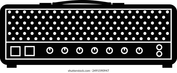 Guitar amplifier head icon. Guitar Amp head sign. Guitar tube amplifier head symbol. flat style.