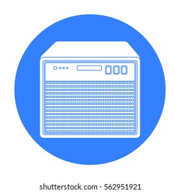Guitar amplifier icon in black style isolated on white background. Musical instruments symbol stock vector illustration