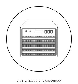 Guitar amplifier icon in outline style isolated on white background. Musical instruments symbol stock vector illustration