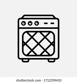 Guitar amplifier icon vector line style, editable stroke