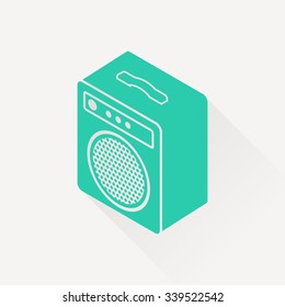 guitar amplifier isometric 3d icon