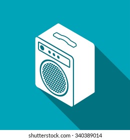 guitar amplifier isometric 3d icon