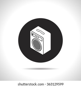 guitar amplifier isometric 3d icon