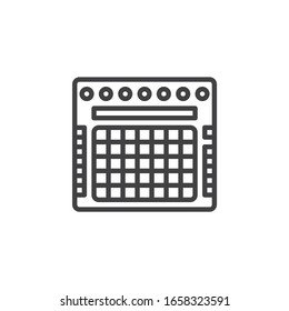 Guitar amplifier line icon. linear style sign for mobile concept and web design. Electric guitar amplifier outline vector icon. Symbol, logo illustration. Vector graphics