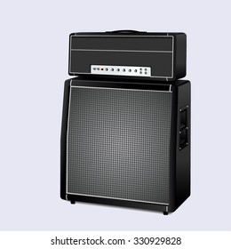 Guitar amplifier on white background. vector illustration