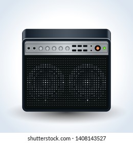 Guitar amplifier realistic vector icon