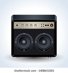 Guitar amplifier realistic vector icon