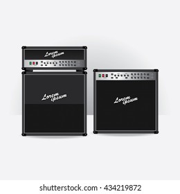 Guitar amplifier set vector illustration