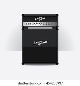 Guitar amplifier set vector illustration