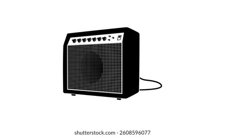 guitar amplifier symbol , black isolated silhouette