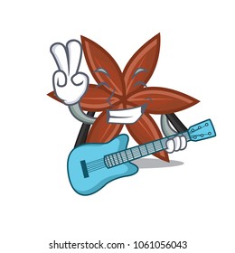 With guitar anise character cartoon style