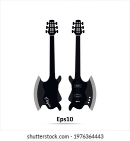 Guitar ax icon isolated on white. Vector illustration.EPS10