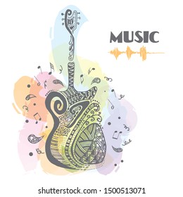 guitar background design vector illustration