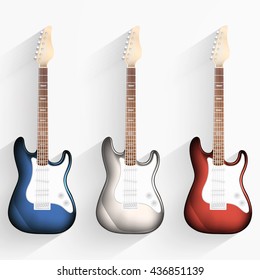 Guitar background. Music pattern, vector illustration.