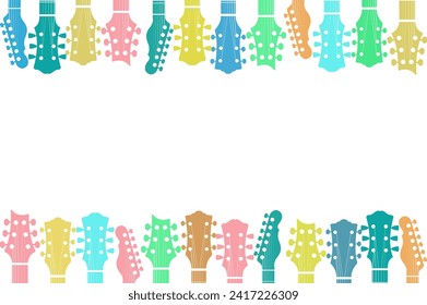 guitar background. top bottom. colored. middle for text. vector illustration
