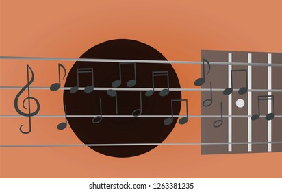 Guitar background. vector illustration