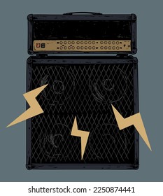 Amplificador de guitarra y grosero para música rock