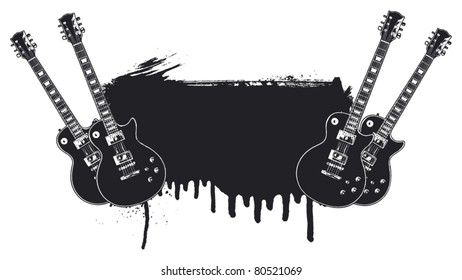 guitar battle with grunge background