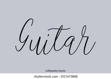 Guitarra Hermosa Tipografía Cursiva De Fondo Gris