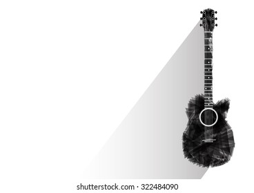 guitar black abstract isolated  vector Illustration