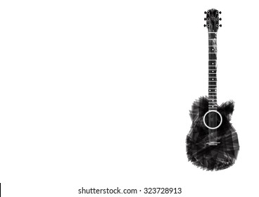 guitar black abstract isolated  vector Illustration